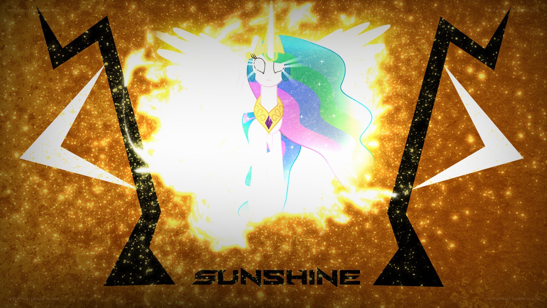 Princess Celestia shining brightly