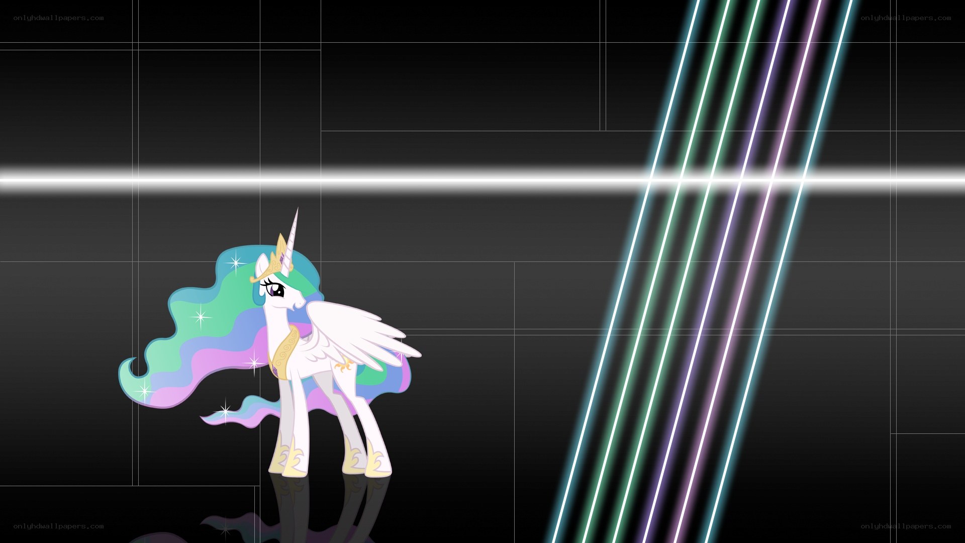 Princess Celestia with light beams