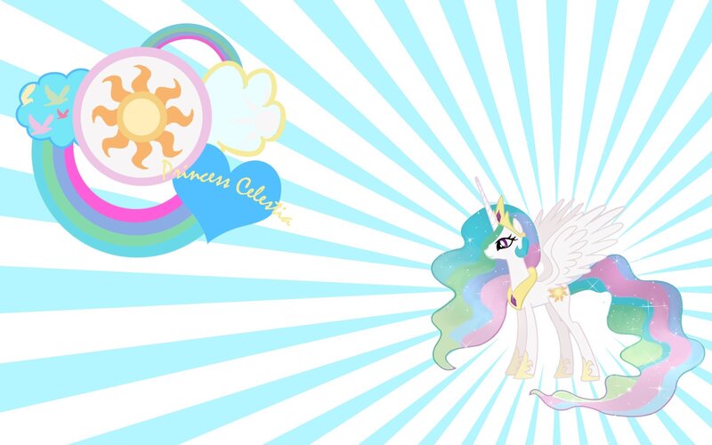 Princess Celestia with sun and rainbow
