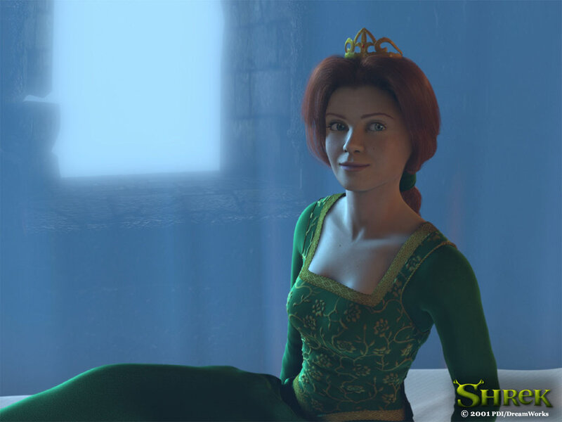 Princess Fiona in green dress