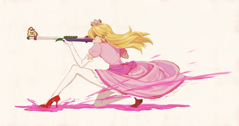 Princess Holding Rifle