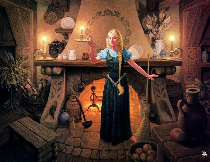 Princess in a cozy kitchen