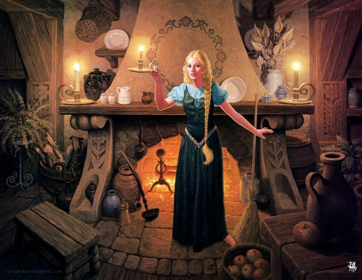 Princess in a cozy kitchen