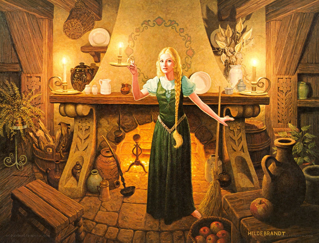Princess in a cozy kitchen
