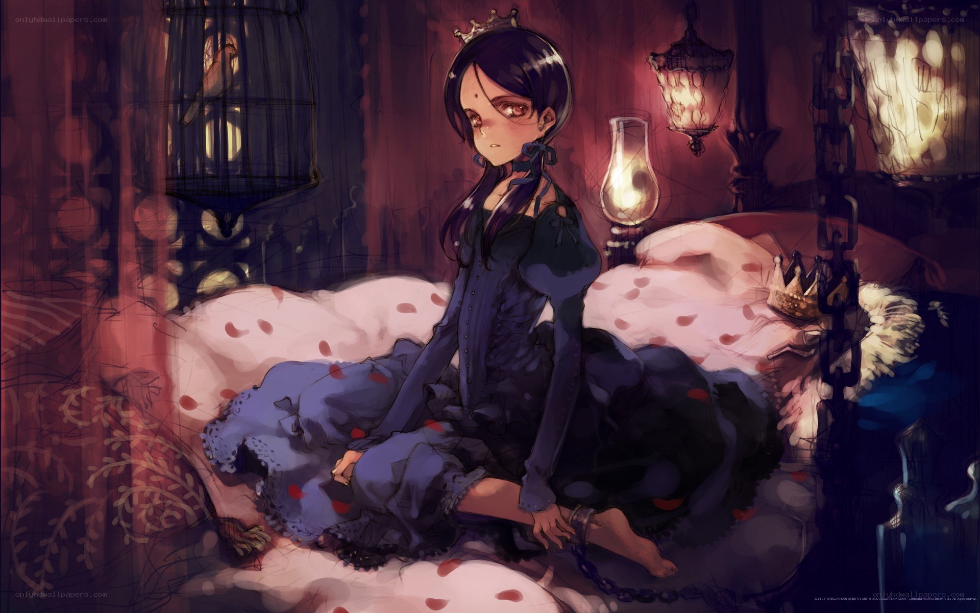 princess in a dark room