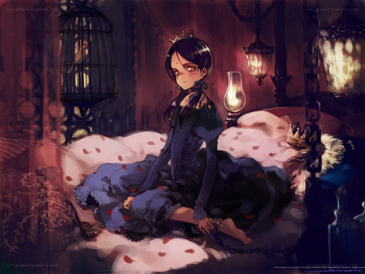princess in a dark room