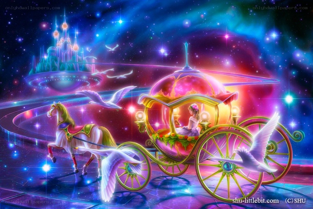 Princess in a magical carriage