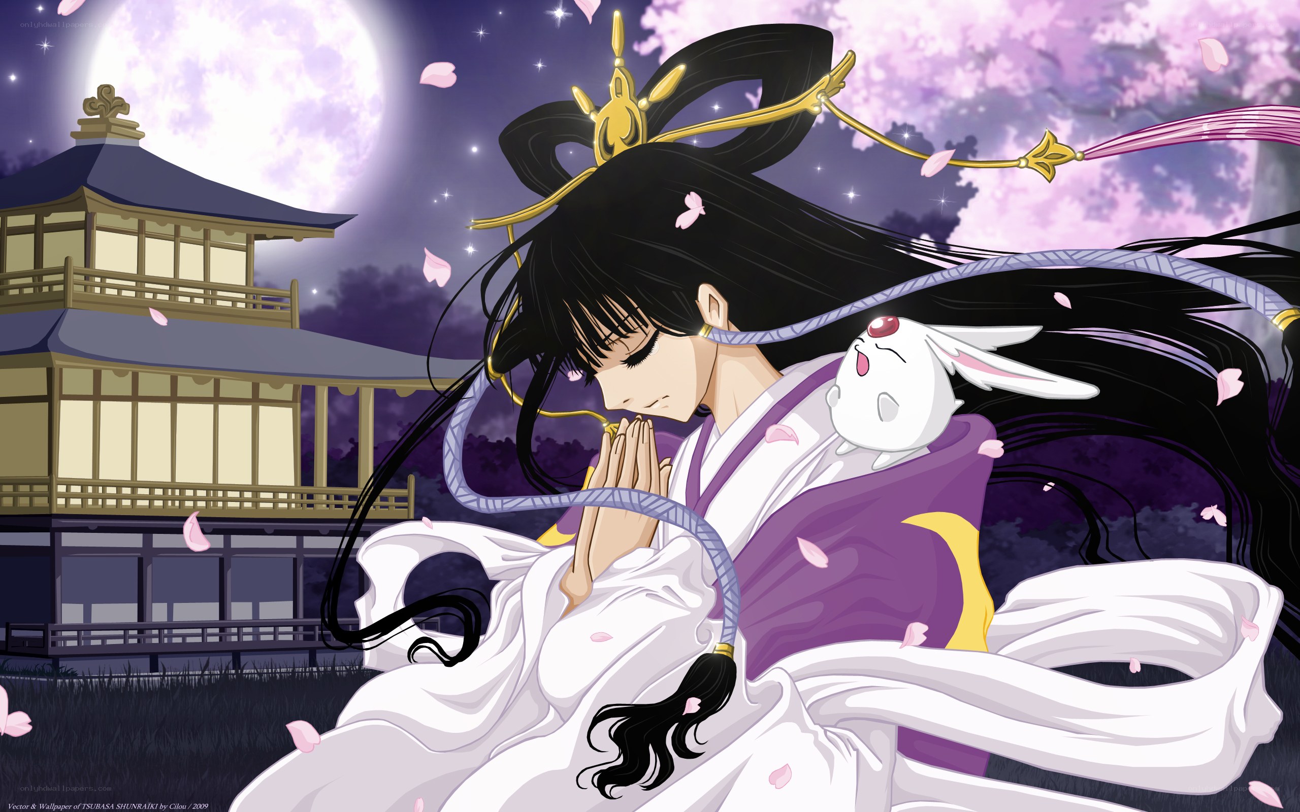 Princess in a moonlit garden