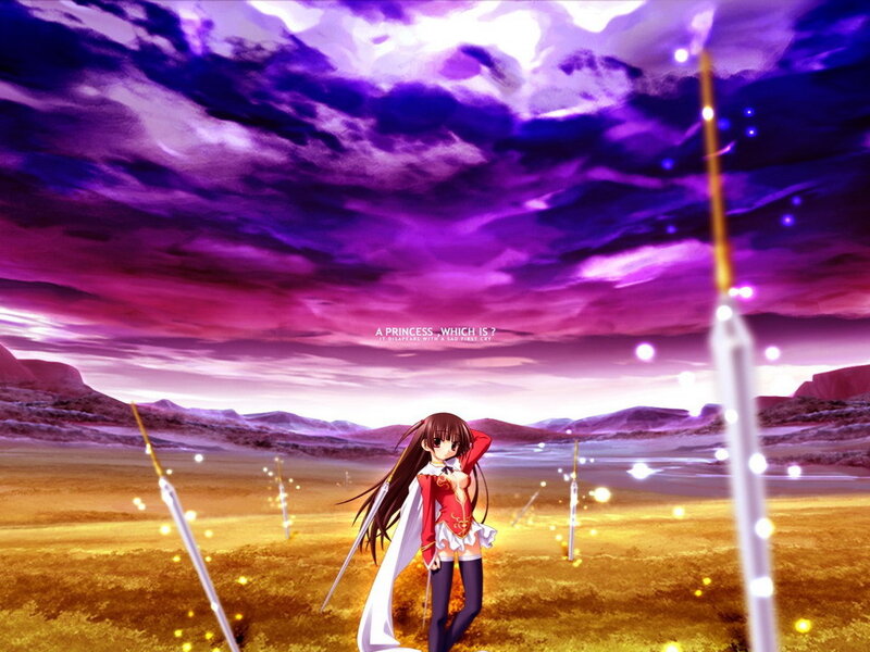 Princess in a purple sky