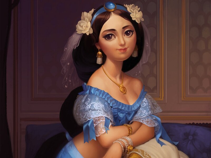 Princess in blue dress
