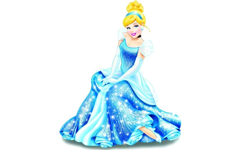 Princess in Blue Gown — Elegant, Illustration