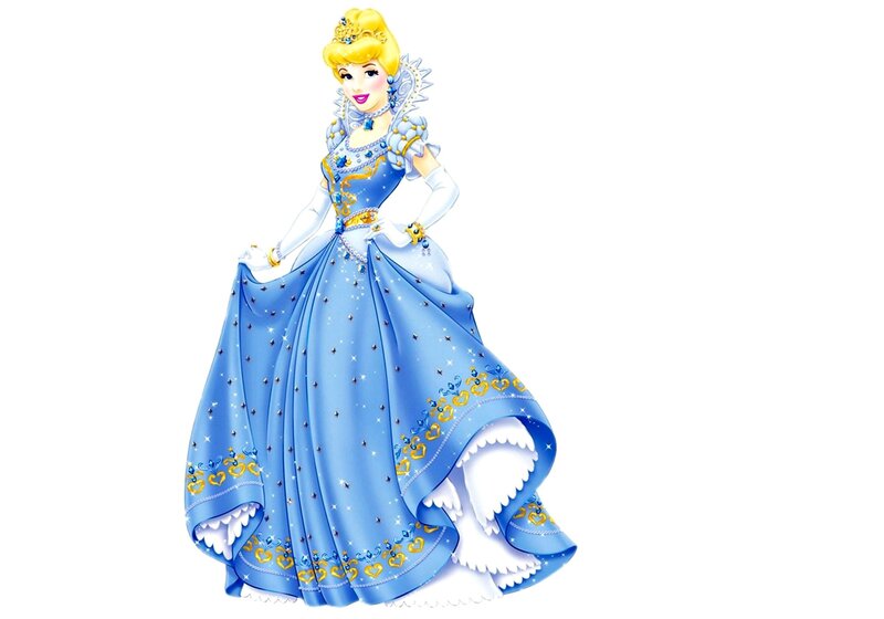 Princess in Blue Gown — Regal, Illustration