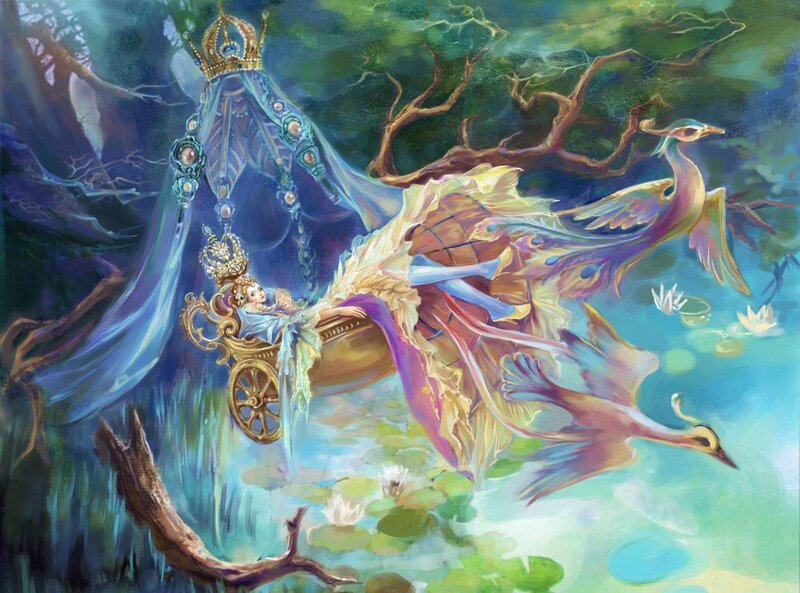Princess in Flying Carriage — Blue