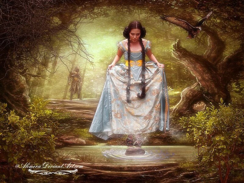 Princess in Forest — Green, Serene, Morning