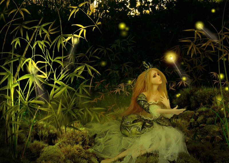 Princess in Forest — Green, Serene