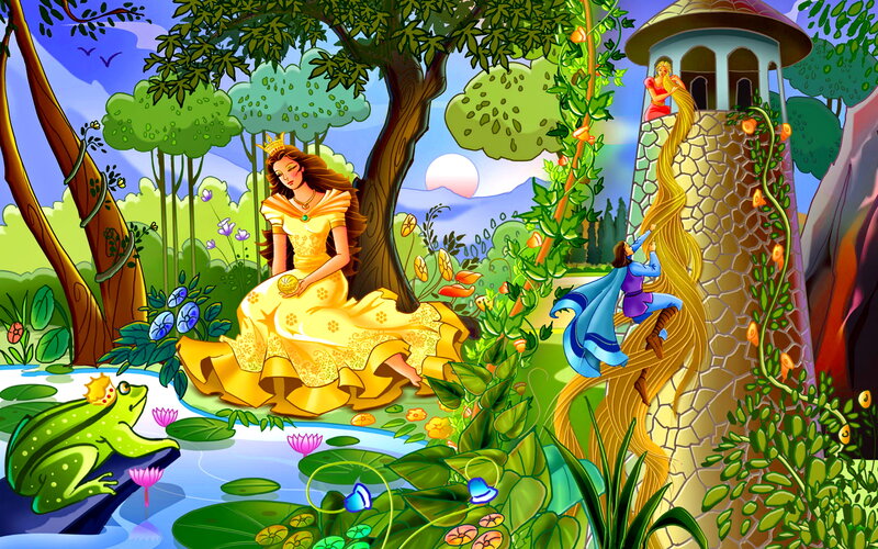 Princess in Forest — Green, Whimsical