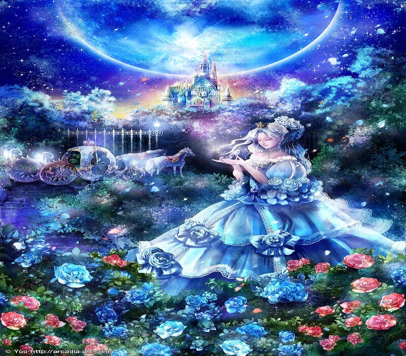 Princess in Garden — Blue