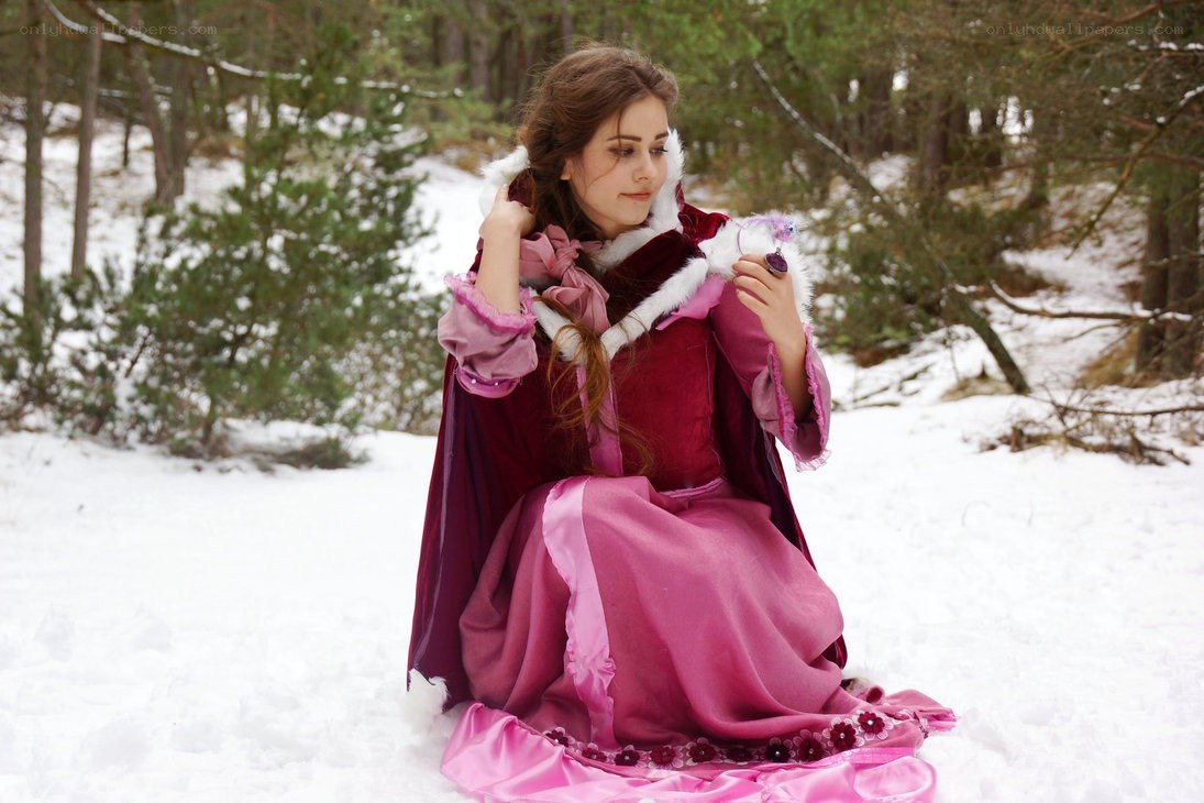 Princess in snowy forest
