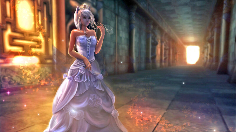 Princess in White Gown