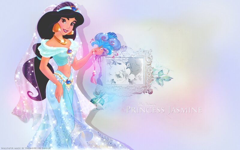 Princess Jasmine Holding a Fan