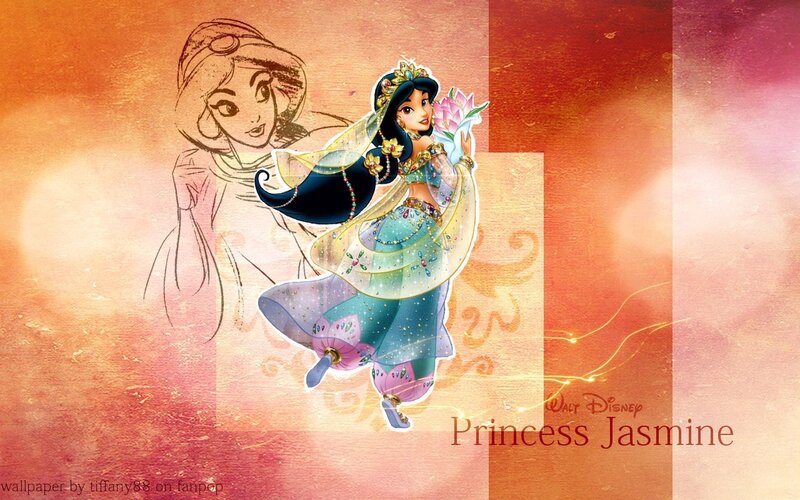 Princess Jasmine Holding a Flower