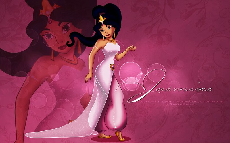 Princess Jasmine in White Dress — Pink
