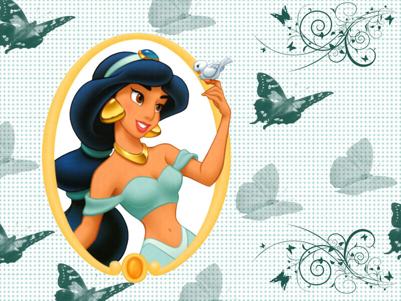 Princess Jasmine with Bird — Blue