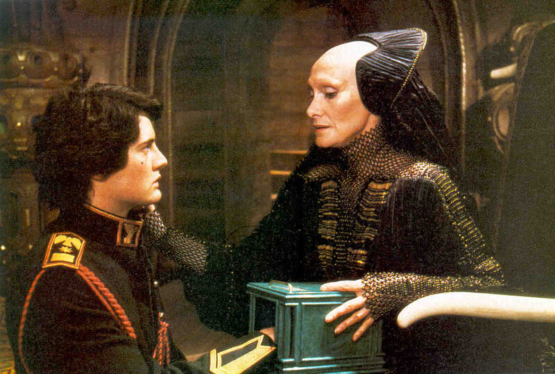 Princess Leia and Yoda in a scene