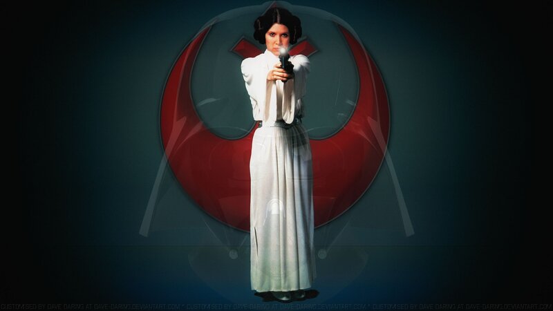 Princess Leia Holding a Blaster — Red