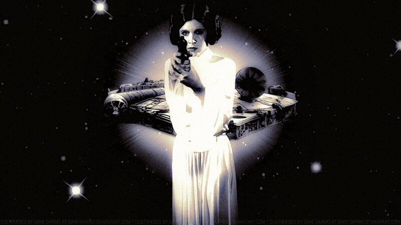 Princess Leia Holding a Blaster — White