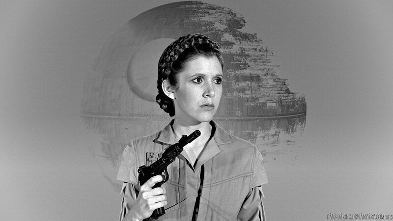 Princess Leia Holding Blaster — Black, Dramatic, Photograph, Death Star