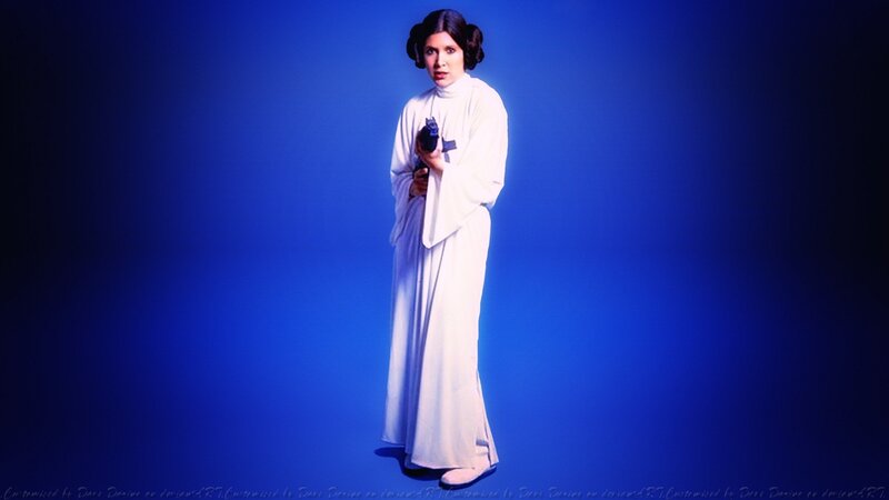 Princess Leia Holding Blaster — Blue