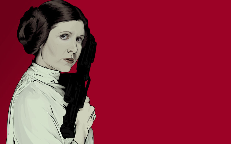 Princess Leia Holding Blaster — Red