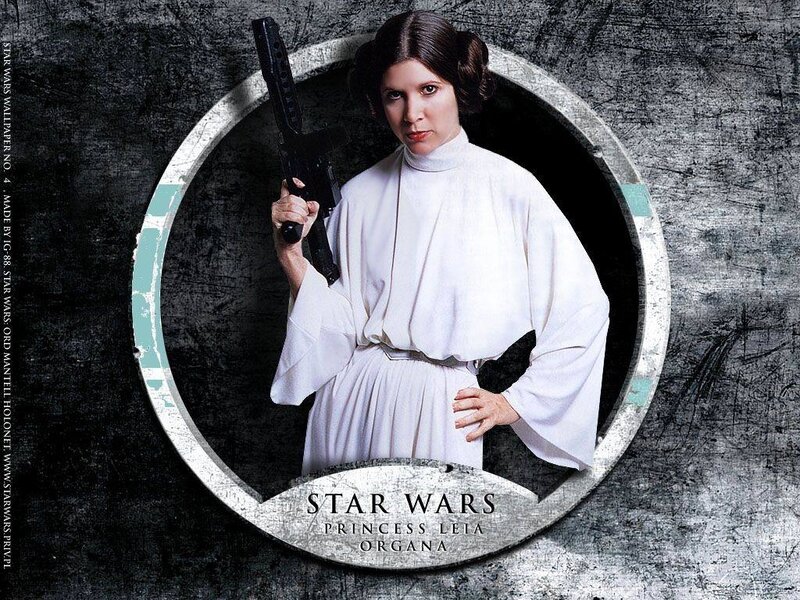 Princess Leia holding blaster