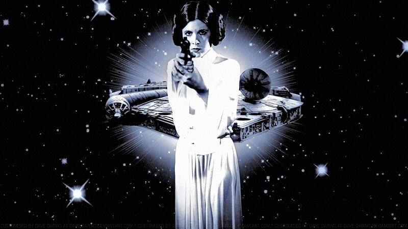 Princess Leia Holding Gun — Black