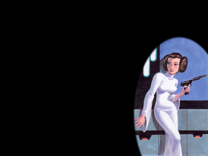 Princess Leia Holding Gun