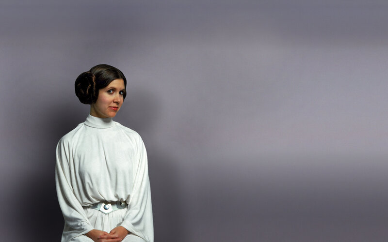 Princess Leia in white dress