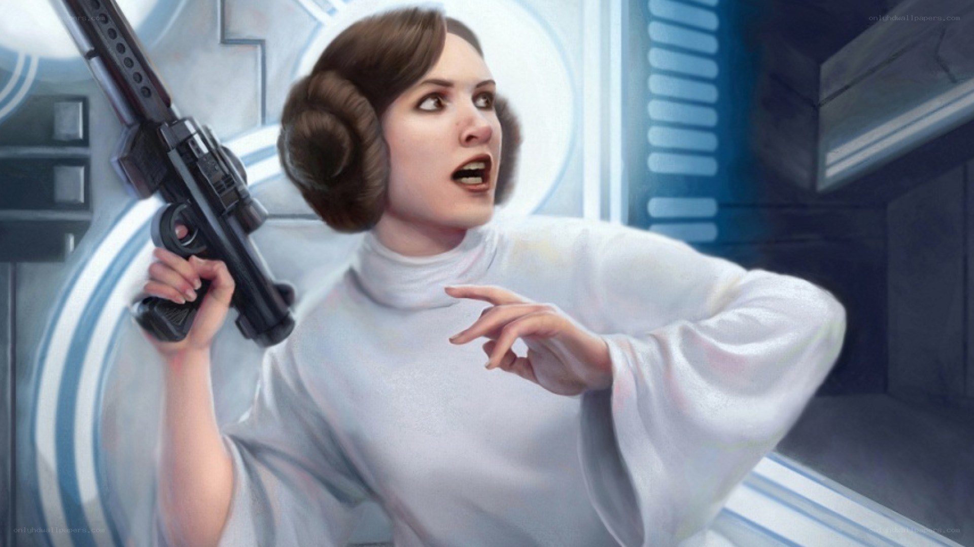 Princess Leia with blaster