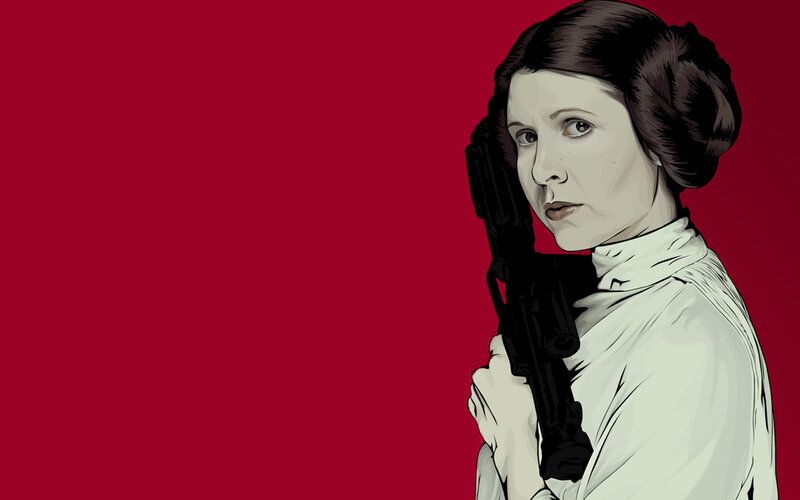 Princess Leia with blaster