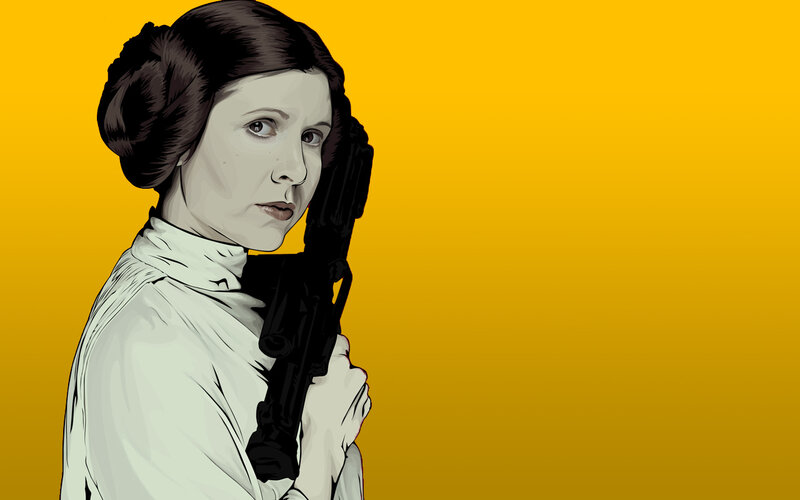 Princess Leia with blaster