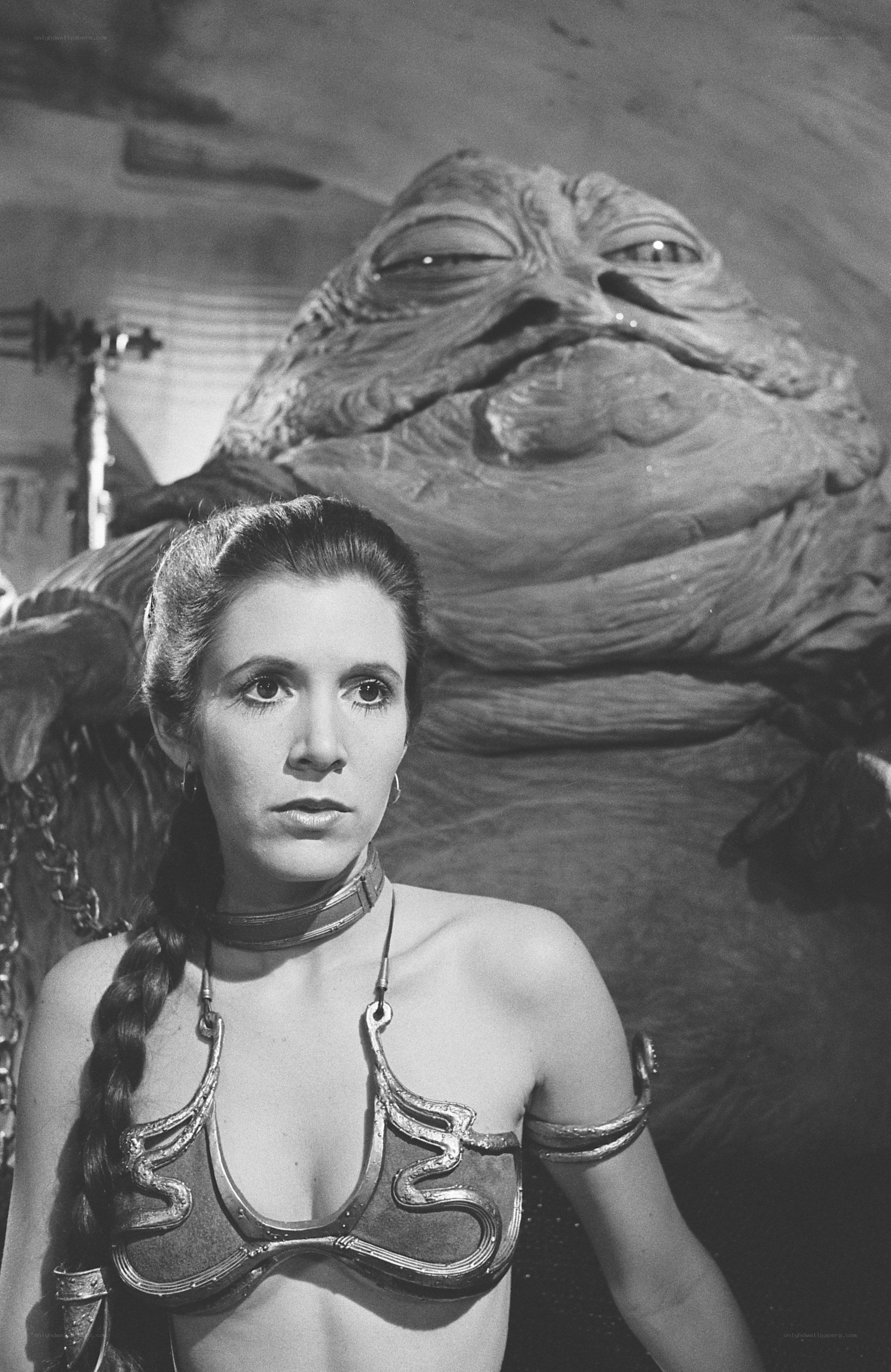 Princess Leia with Jabba the Hutt