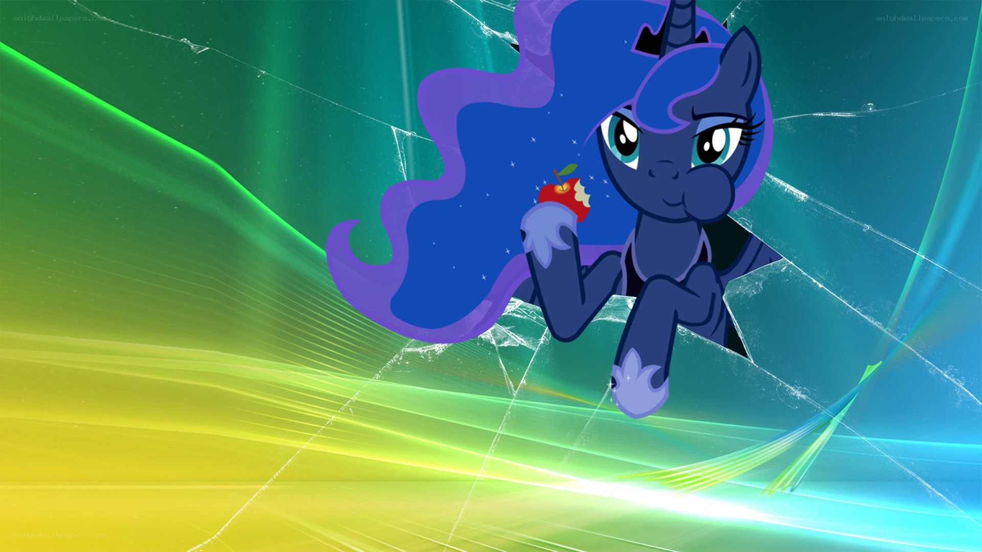 Princess Luna eating an apple