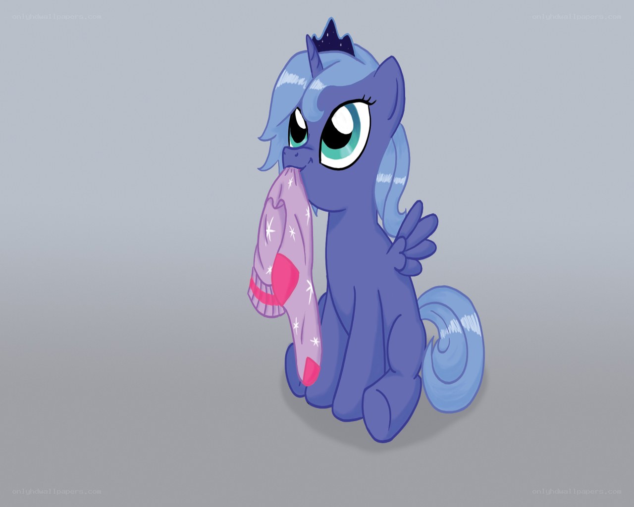Princess Luna holding a sweater