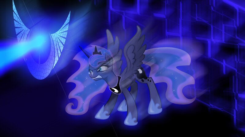 Princess Luna in a dark chamber