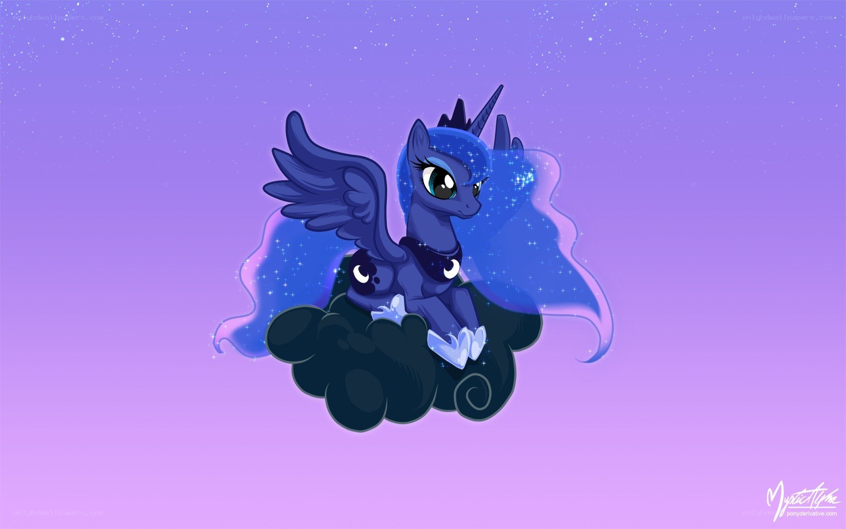 Princess Luna on a cloud
