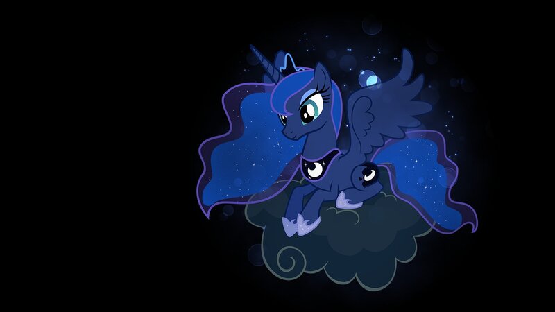 Princess Luna on a Cloud — Blue