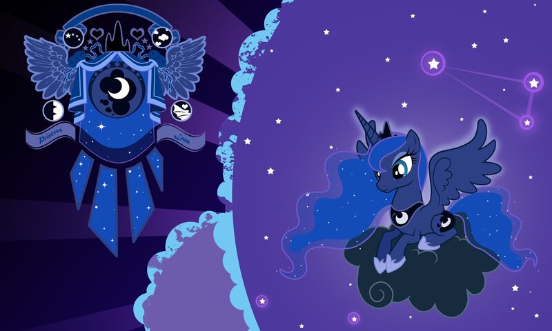 Princess Luna on a Cloud — Purple