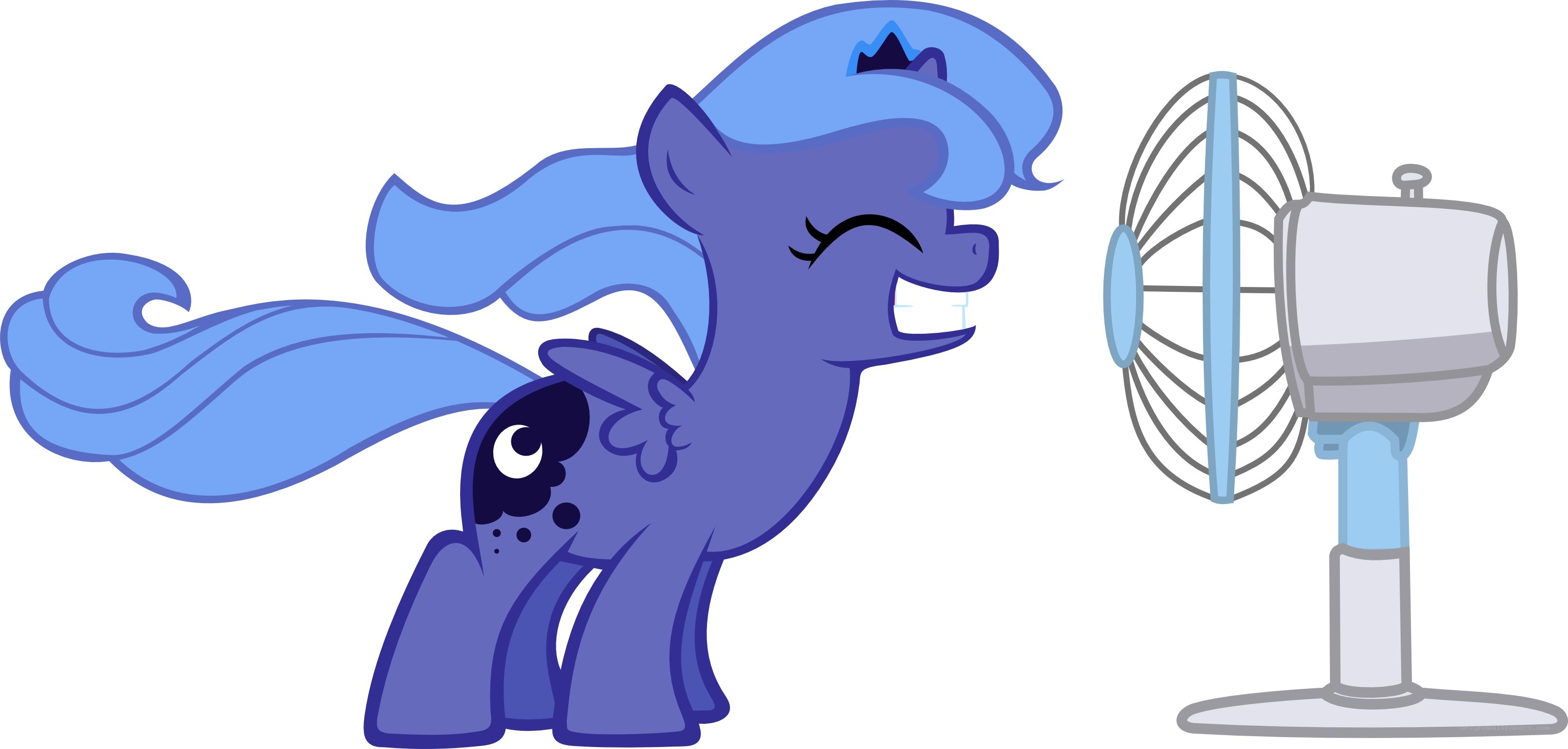 Princess Luna with a fan