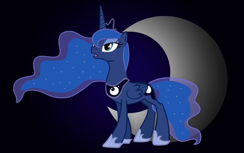 Princess Luna with moon and stars
