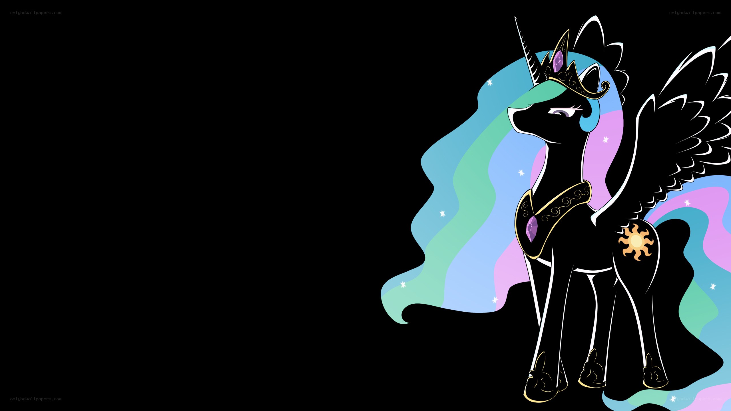 Princess Luna with rainbow mane